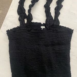 American Eagle Outfitters Black Ruffled Camisole